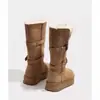 Botas de nieve de caña alta de moda para mujer, nuevo estilo invierno 2026, de suela gruesa, forradas de felpa y extra gruesas, de longitud media, botas de nieve del noreste para mujer