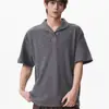 Estilo Retro Old Money Maillard Tejido Manga Corta Verano para Hombre Lujo Ligero Sensación de Alta Gama Holgado Casual Top de Media Manga