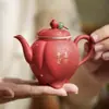 Tetera de Cerámica Púrpura Iris Pintada a Mano de Gama Alta de la Fábrica de la Ciudad Prohibida, Tetera Individual para Preparar Té, Juego de Té Kung Fu de una Sola Pieza