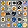 50 Adesivos Retro Fantasia Sol, Lua e Nebulosa Desenho Animado Decoração de Carro Tablet Capacete Adesivos à Prova d'Água Atacado Transfronteiriço
