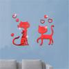 JM3182 amor gato Pegatinas de espejo habitación dormitorio sala de estar decoración del hogar pegatinas de pared refrigerador baño diseño venta al por mayor