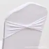 Funda para silla de hotel con lazo sin nudos, funda para silla de banquete con cinturón, cinta elástica decorativa rosa con flores para el respaldo de la silla.