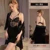 Pijama de Mujer Xianyi, Conjunto de Dos Piezas de Ropa de Casa Sexy con Tirantes de Terciopelo para Otoño e Invierno, con Almohadillas en el Pecho 801