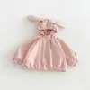 Jaqueta xadrez com capuz para meninas 2026 Nova Outono Coelho Orelha Top Tecido Roupas de Outono zqw6443