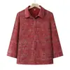 Ropa para mujeres de mediana edad y mayores, camisa de manga larga de principios de otoño para abuela, traje para señora mayor, chaqueta cárdigan para madre, ropa de primavera y otoño