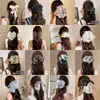 Grampo de rabo de cavalo suave em rede estilo coreano para mulheres, presilha de cabelo de fita floral de alta qualidade, presilha de tubarão estilo preguiçoso com laço, acessório de cabelo