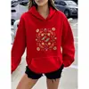Moletom com Capuz de Comércio Exterior Transfronteiriço Adequado para Amazon Wishtemu Moda Floral Soltinho Estilo Feminino