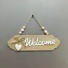 Nuevo Cartel de Madera Nórdico de Puerta Placa de Bienvenida Cartel de Saludo para Puerta Principal Cartel de Decoración del Hogar Cartel Creativo con Lazo