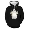 2024 Transfronterizo Nuevo Estampado de Halloween Alrededor de Hombres y Mujeres Manga Larga Casual Moda Deportiva Sudadera con Capucha Divertida Suéter