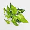 Ramo Pequeño Artificial Transfronterizo de Hojas de Rábano Verde, Hojas de Camote, Flores Artificiales, Muros Verdes de Plantas, Decoración de Pared de Césped, Arreglo Floral para Valla de Balcón
