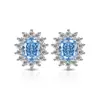 Brincos de Tarraxa de Girassol com Pedras Preciosas Coloridas Mais Vendidos no Tiktok com Joias de Diamante de Alto Carbono Super Brilhantes para Transmissão ao Vivo Dropshipping