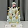 Estátuas de mármore branco das Quatro Grandes Famílias (Huhuang, Changmang, Taiye e Tainai) com enfeites de fada pintados para uso doméstico, atacado