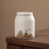Fabricante de Latas de Té de Jade Grasa de Cordero, Latas Selladas de Alta Gama, Latas Domésticas para Almacenamiento de Té, Almacén de Cerámica para Té Negro Pu'Er Chino