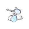 Anillo de Gato Piedra Lunar Transfronterizo Nuevo Modelo Gato de la Suerte Diseño de Nicho para Mujer Mascota Linda Anillo Estilo Ins Fuente de Suministro