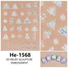 Redanco5D Embutido Popular Ouro e Prata Adesivos para Unhas Árvore de Natal Floco de Neve Adesivos Estéreo para Unhas He1568