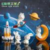 Tarjeta de micropaisaje conejo espacial lindo accesorios de resina lindos manualidades decoración creativa pequeños adornos