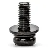 Acero Inoxidable 201 Negro Tornillos de Combinación de Tres Piezas Tornillos para Máquina de Cabeza Redonda Phillips Combinación de Tornillos con Arandela de Resorte Plana M4/M5/M6