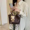 Bolso tipo cubo de moda para mujer, elegante bolso de hombro, versión coreana, color liso, moderno para el uso diario, exquisito bolso de hombro