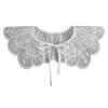 Colarinho falso bordado branco de organza com cadarço feminino, xale pequeno, colarinho decorativo multifuncional, colarinho de boneca, colarinho decorativo