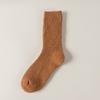 Meias de lã novas para outono e inverno, meias cano alto de cor sólida versáteis para senhoras, meias de cashmere absorventes de suor e respiráveis para crianças, meias quentes de inverno