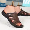 Sandalias de verano caladas para hombre de talla grande, transpirables, de suela blanda, antideslizantes, resistentes al desgaste, sandalias casuales para exteriores, chanclas vietnamitas