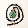 Colgante de collar de red tejida con piedra natural transfronterizo, red retráctil ajustable, red tejida a mano con cuerda antigua