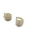 Brincos de pérola pequenos e curvos requintados retrô, temperamento feminino, doces, alto senso, moda, combinam com tudo, estilo ocidental, brincos, brincos