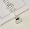 Moda Europea y Americana arcilla pedrería imitación bolso llavero colgante con bola de pedrería y cadena de cuentas de cristal accesorio para llavero de bolso