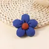 Novo Broche de Tecido Jeans com Listras de Bolinhas Preenchido com Algodão Flor de Cinco Pétalas Acessórios DIY Acessórios de Cabelo Grampo de Cabelo Roupas Produtos Semi-Acabados