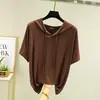 Sudadera de Verano Camiseta de Manga Corta para Mujer Estilo Western Holgada Adelgazante Base de Modal Delgada Casual Ropa para Mujer