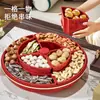 Prato de Frutas Secas, Mesa de Centro para Sala de Estar, Diamante de Cristal de Alto Padrão, Luxo Acessível, Doces e Salgadinhos de Alto Padrão, Caixa de Armazenamento Selada com Compartimento para Nozes