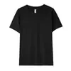 Camiseta de Manga Corta de Algodón Vintage Pesado Japonés de 270G Color Gris Carbón Cuello Pequeño Sencilla de Color Sólido Base Camiseta Interior