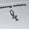 Pendientes de Moda Estilo Lujo Ligero con Microincrustaciones de Cruz y Aguja Recta Diámetro Interior 8 mm Pendientes Elegantes Versátiles Pendientes Desmontables