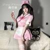 Ropa Interior Sexual Deseo Puro Rosa Uniforme de Enfermera Amor Traje Calado Pijama Gratis Juego de Roles