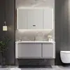 Yida Puede Personalizar Paneles de Puerta Pintados de Roble Gris Hierro Gabinete de Baño Gabinete con Lavabo de Mano para Baño Juego de Gabinetes de Baño