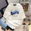 Venta al por mayor Exportación Pareja Manga Corta Holgada Elegante Camiseta Estilo Hong Kong Estampado de Oso Fresa Verano Nuevo Camisa de Media Manga