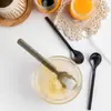 Cuchara de postre desechable mango largo helado ensalada de frutas gelatina de hierba con tapa 6/10mm botella de té con leche popote palillos