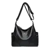Bolso de Hombro Simple con Textura de Grano de Moda Gran Capacidad Retro Superficie Suave Bolso para Madres de Mediana Edad Versátil Casual Cruzado Bolso para Mujer