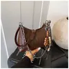 Bolsa Pequena Tecida Vintage Transfronteiriça para Mulheres, Versátil para Outono e Inverno 2026 Nova Bolsa de Ombro Transversal com Corrente Nicho Bolsa Bolinho