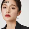 Pendientes de Aguja de Plata S925 Color Sólido Estilo Retro Hong Kong Pendientes Clip para Orejas Color Mate Elegantes Versátiles para Viajes al Trabajo y Uso Diario