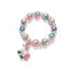 Nova versão coreana de pulseira de desenho animado da moda colorida imitação de pérola joias para meninas fabricantes atacado em estoque