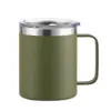Caneca de Café de Aço Inoxidável com Alça 12oz Isolada a Vácuo de Parede Dupla Copo para Cerveja