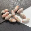 Suministro de comercio exterior en stock cabello lacio natural piedra tigre amatista 8x 21 colgante de doble punta columna hexagonal superficie de corte piedra desnuda