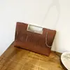 Bolsa Feminina Exquisita 2026 Novo Estilo Padrão Crocodilo Elegante Bolsa Feminina Bolsa de Ombro com Corrente Bolsa Transversal Bolsa de Mão Retrô