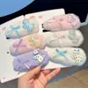 Lindo pasador de pelo de cachorro de peluche, pasador de dibujos animados con lazo esponjoso, dulce accesorio para el cabello para niñas, clip de peluche para flequillo para mujeres