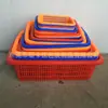 Criba cuadrada de plástico con ojo grande, canasta coladora engrosada, especificaciones completas, multicolor opcional, canasta de plástico para clasificación de comercio electrónico
