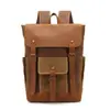 Mochila de Lona Impermeable con Cera de Aceite Vintage de Cuero Crazy Horse, Bolsa de Viaje de Gran Capacidad, Venta Directa de Fábrica de Mochilas de Lona