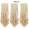 Extensões de Cabelo Femininas Europeias e Americanas Tipo Presilha Bb, Conjunto de Sete Peças, Extensões de Cabelo Longo Cacheado Ondulado Grande, Perucas de Extensões de Cabelo Cacheado Longo Naturais Invisíveis
