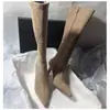 Nuevas Botas Largas Estilo Coreano Otoño e Invierno 2026, Botas Elásticas por Encima de la Rodilla, Botas Delgadas Mate, Botas de Tacón Alto con Cremallera Lateral y Punta Fina para Mujer