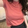 Nueva Camiseta Rosa de Manga Corta para Mujer Primavera y Verano 2026, Chic Coreano, Chic, Top Ajustado para Personas Pequeñas